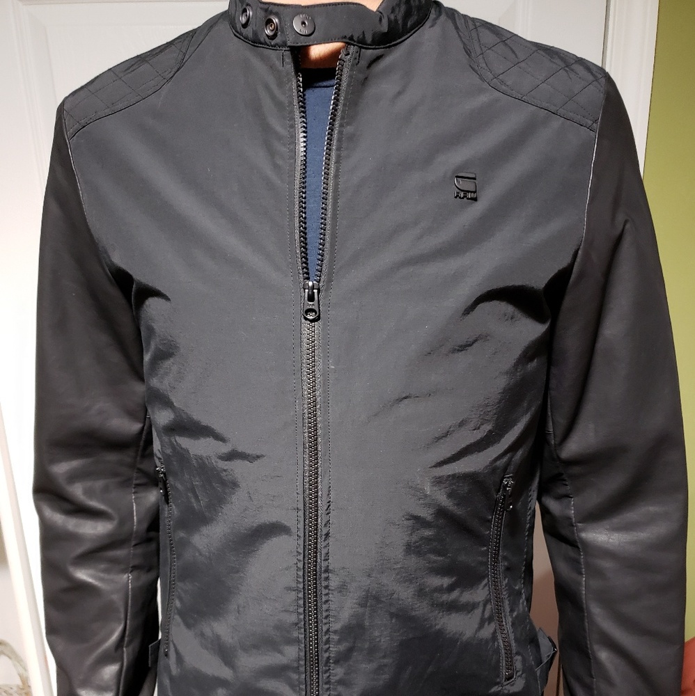 NWOT: G-Star Moto Jacket W/ Faux Leather Sleeves
